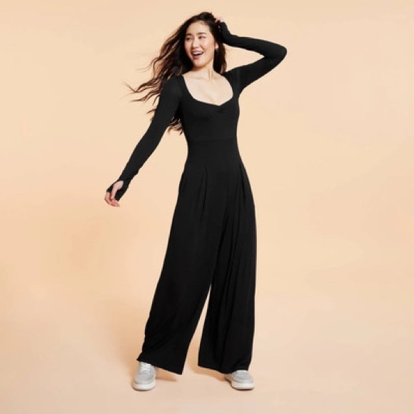 POPFLEX Pants - NWT Blogilates x Target Black Long Sleeve Sweetheart Jumpsuit